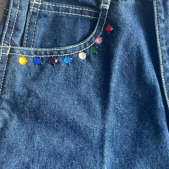 Vintage 80s Filippo Totti High waisted Dark Blue Jeans Size 5 - Picture 7 of 9